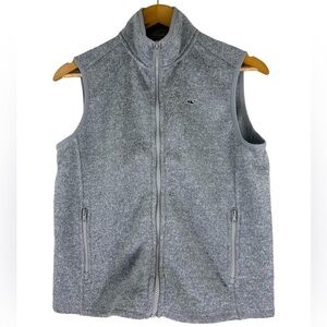 Vineyard Vines Heather Gray Full Zip Sweater Vest Unisex Size L (16)